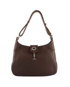 Sac porté épaule Paris en Cuir marron - 32x30x8 cm