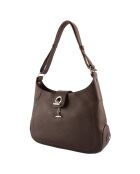 Sac porté épaule Paris en Cuir marron - 32x30x8 cm