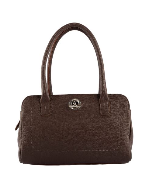 Sac porté épaule Paris en Cuir marron - 33x20x15 cm