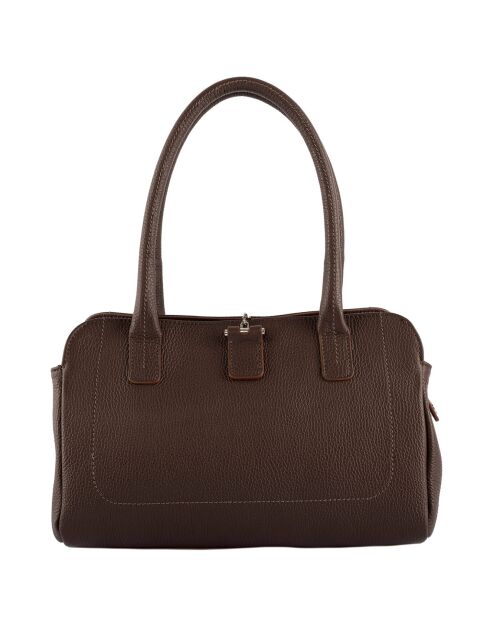 Sac porté épaule Paris en Cuir marron - 33x20x15 cm
