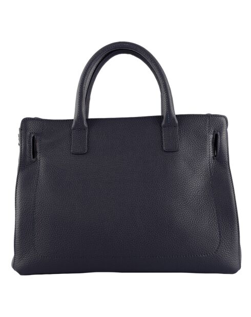 Sac à main en Cuir Paris marine - 38x28x14 cm