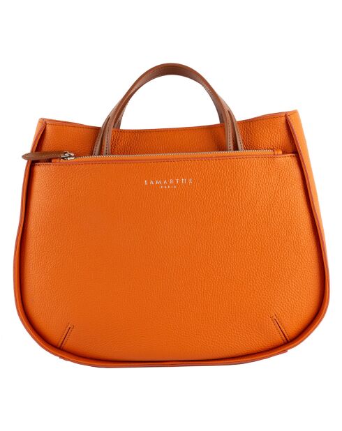 Sac à main Fidèle en Cuir orange - 26x34x13 cm