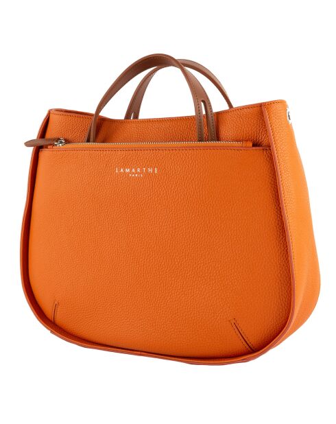 Sac à main Fidèle en Cuir orange - 26x34x13 cm