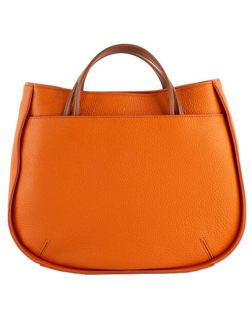 Sac à main Fidèle en Cuir orange - 26x34x13 cm