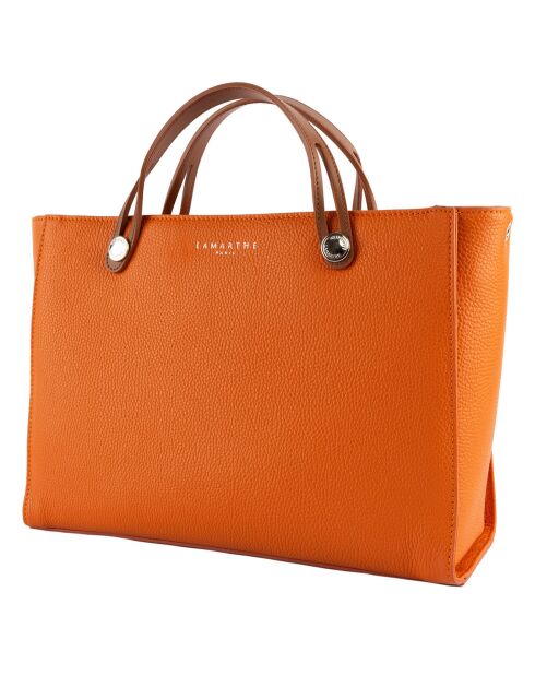Sac à main en Cuir Fidèle orange - 36x25x14 cm