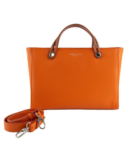 Sac à main en Cuir Fidèle orange - 36x25x14 cm