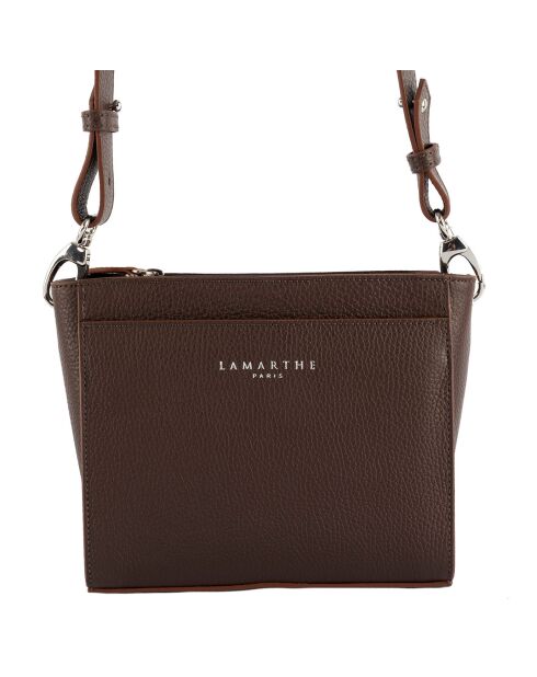 Sac bandoulière Fidèle en Cuir marron - 20x17x7 cm