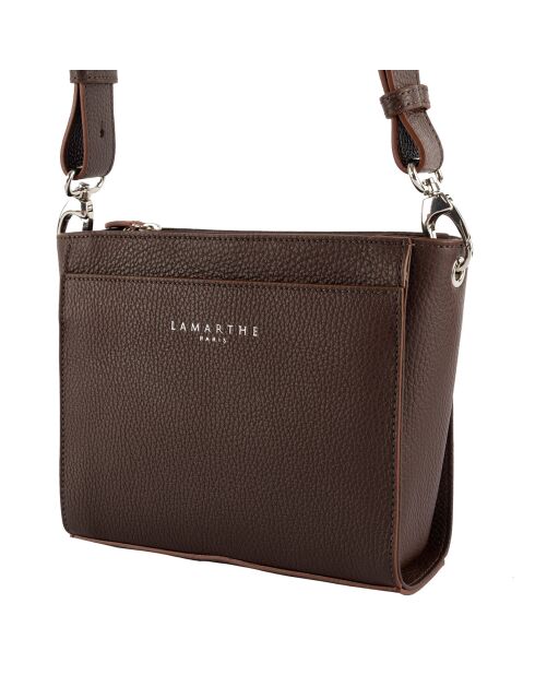 Sac bandoulière Fidèle en Cuir marron - 20x17x7 cm