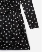 Robe en Soie mélangée avec noeud à la taille star boulevard noir/blanc