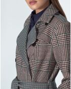 Manteau Laura noir/blanc/gris