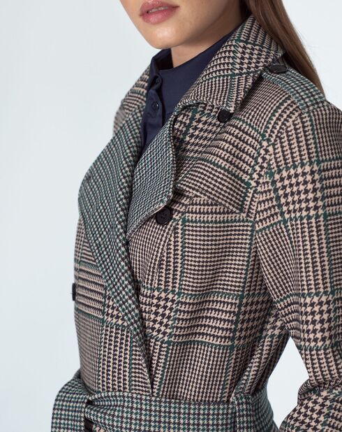 Manteau Laura noir/blanc/gris