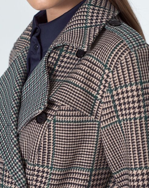 Manteau Laura noir/blanc/gris