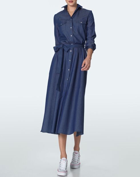 Robe Nina en Coton bleue