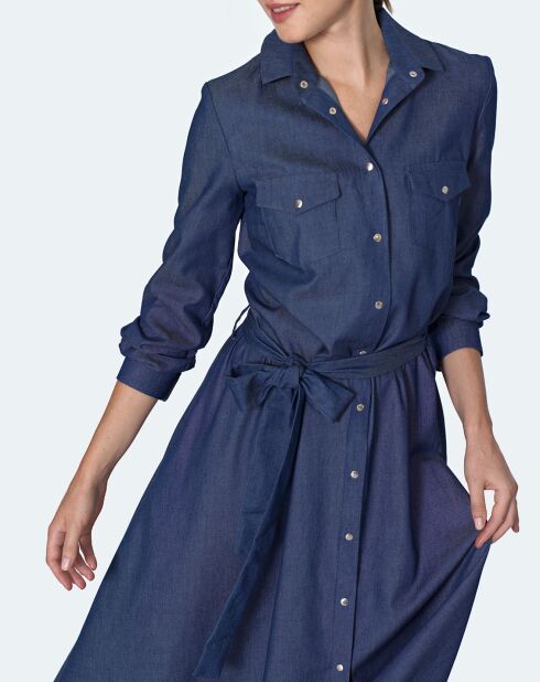 Robe Nina en Coton bleue