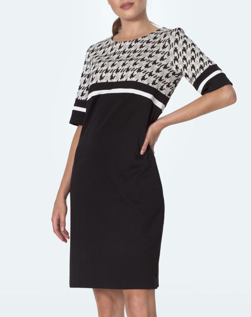Robe Helene noir/blanc/gris