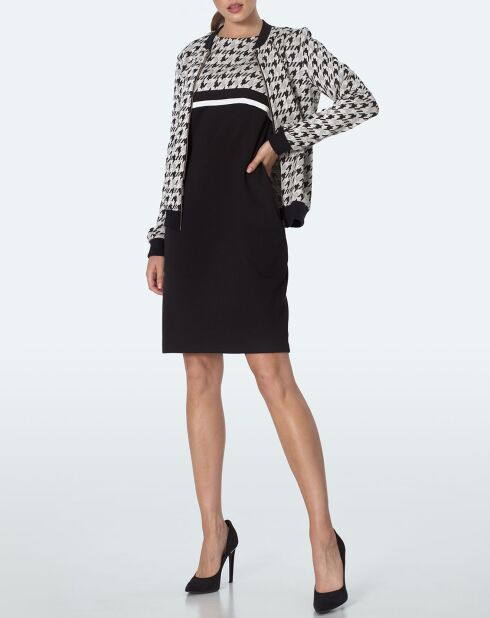Robe Helene noir/blanc/gris