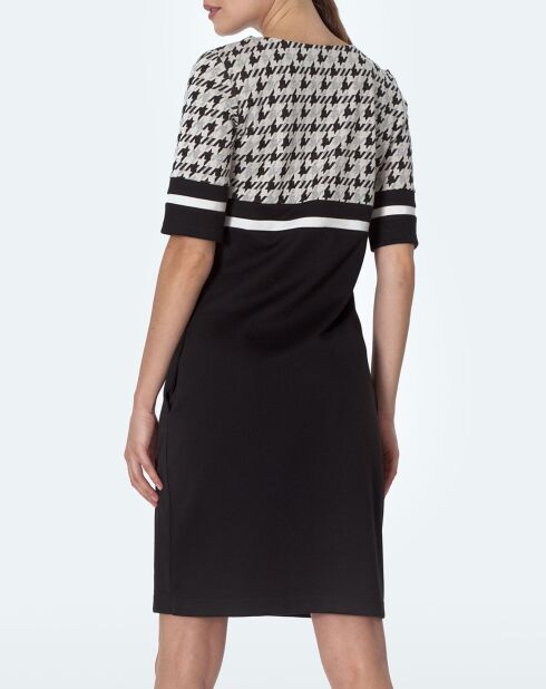 Robe Helene noir/blanc/gris