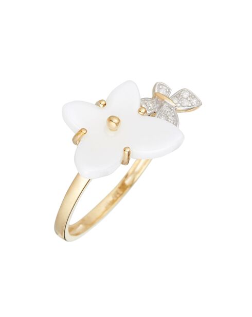 Nasia ringdiamanten 0.039 ct keramiek 1 kt geelgoud