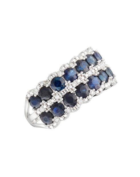 Anillo Salma con diamantes de 0,11 quilates y zafiros de 2,88 quilates en oro blanco