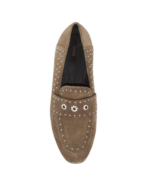 Mocassins en Velours de Cuir Isa taupe