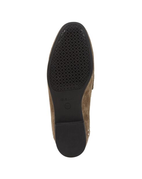 Mocassins en Velours de Cuir Isa taupe