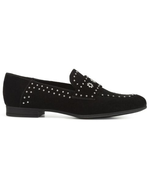 Mocassins en Velours de Cuir Isa noirs