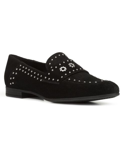Mocassins en Velours de Cuir Isa noirs
