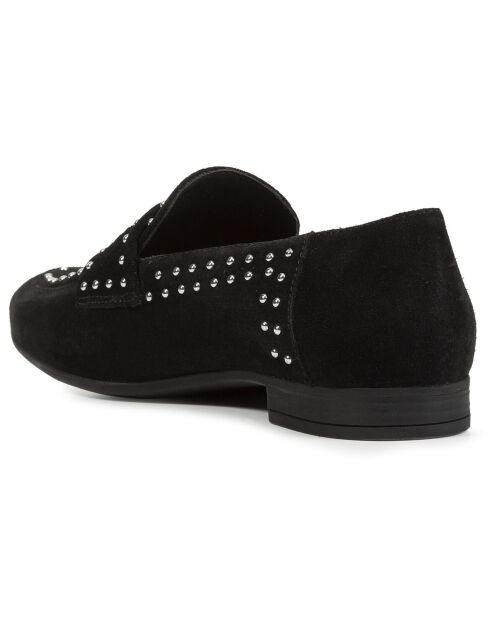 Mocassins en Velours de Cuir Isa noirs