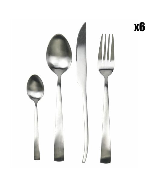 Juego de cubiertos Park Avenue gris mate, 24 piezas