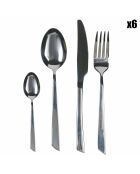 Glänzendes graues Besteckset Cut, 24-teilig