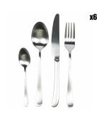 Set posate rotonde grigio opaco - 24 pezzi