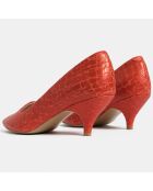 Escarpins en Cuir Drop the Pressure rouges - Talon 6 cm