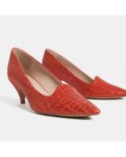 Escarpins en Cuir Drop the Pressure rouges - Talon 6 cm