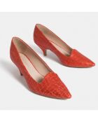 Escarpins en Cuir Drop the Pressure rouges - Talon 6 cm