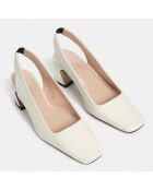 Slingbacks en Cuir Find You Again blancs - Talon 5.5 cm