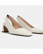 Slingbacks en Cuir Find You Again blancs - Talon 5.5 cm