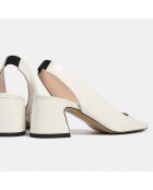 Slingbacks en Cuir Find You Again blancs - Talon 5.5 cm