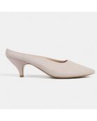 Mules en Velours de Cuir Same Old Love beige rosé - Talon 6 cm