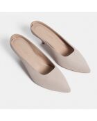 Mules en Velours de Cuir Same Old Love beige rosé - Talon 6 cm