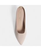 Mules en Velours de Cuir Same Old Love beige rosé - Talon 6 cm