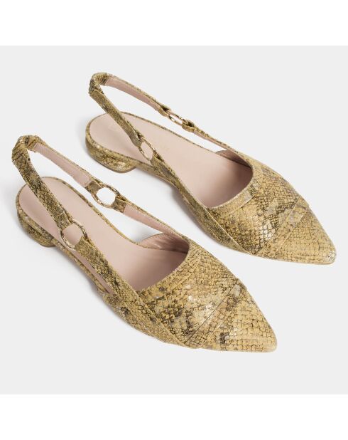 Gele Python High Energy leren ballerina's