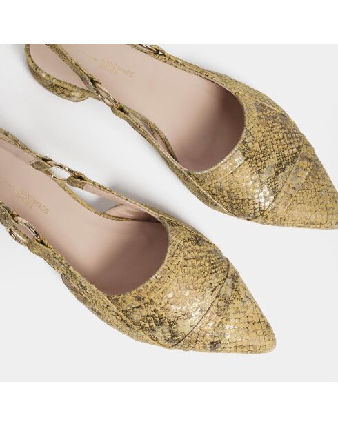 Gele Python High Energy leren ballerina's
