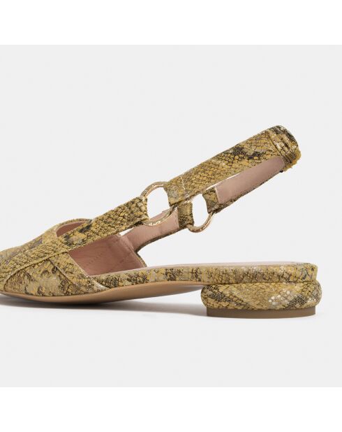 Gele Python High Energy leren ballerina's