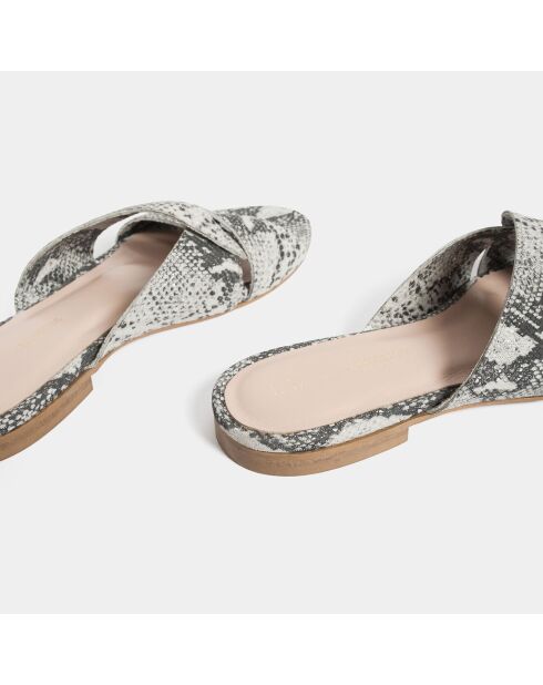 Mules de cuero blanco y negro Call You Mine