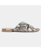 Mules de cuero blanco y negro Call You Mine