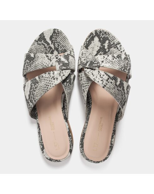 Mules de cuero blanco y negro Call You Mine