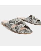 Mules de cuero blanco y negro Call You Mine