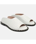 Mules de cuero blanco Stayin' Alive