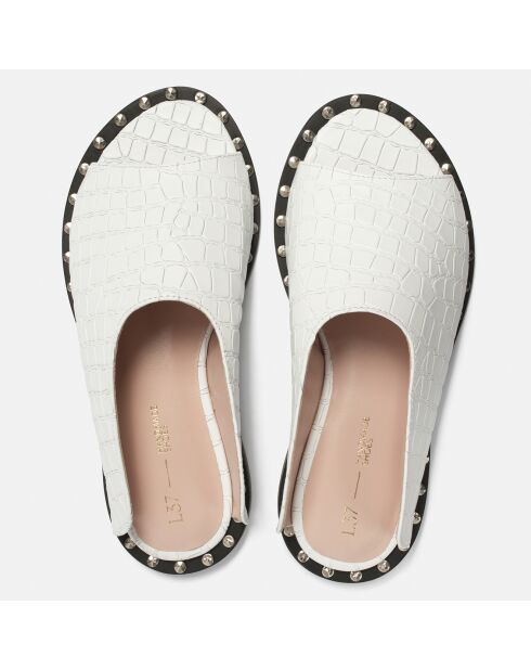 Mules de cuero blanco Stayin' Alive