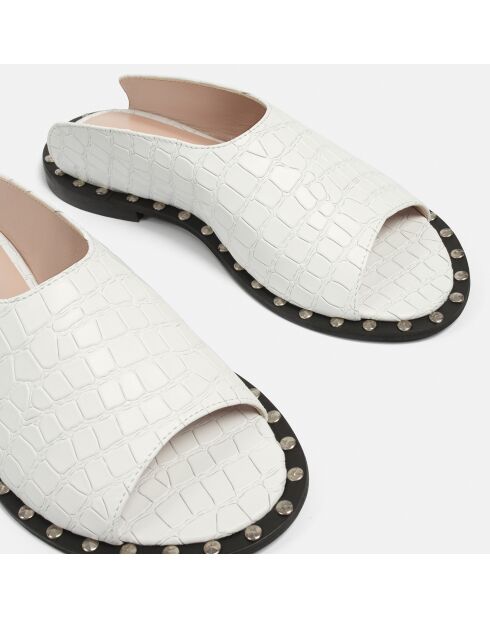 Mules de cuero blanco Stayin' Alive